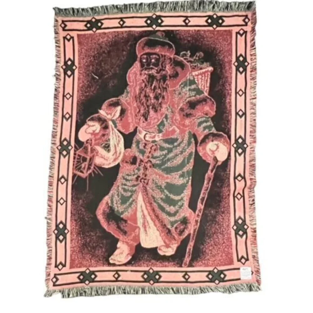 Vintage BEACON The Blanket Brand Santa Claus Blanket Tapestry #508 ‎ 50